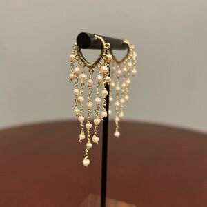 e&e London 18kt Gold Plated Silver Pierced Earrings w/ Freshwater Seed Pearls